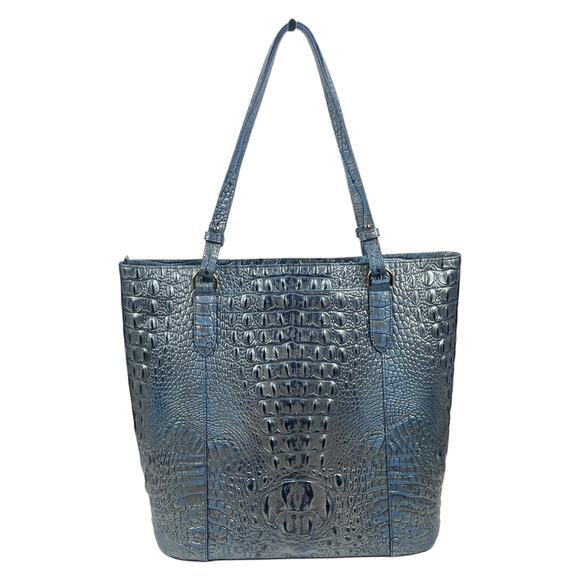 Brahmin Abigail Tote Bag Serenity Ombre Melbourne Silvery Blue Leather - Picture 3 of 11